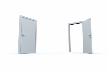 Naklejka premium Closed and open doors