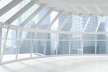 Modern room overlooking city