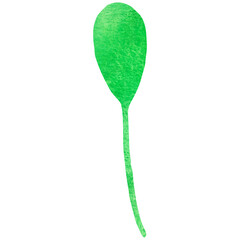 Simple watercolor green leaf. Plant element. Transparent PNG Clipart