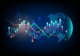 stock market background or forex trading graph abstract financial market