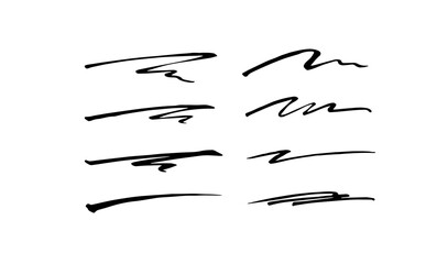 Underlines,hand drawn,black ink,lettering