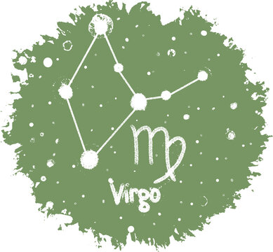 zodiac signs illustrations with constellations: virgo