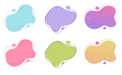 Fluid liquid abstract shapes element design banner for background text title vector or fun wavy kids backdrop splashes for graphics quotes copy space frames red blue pink green blue orange color image