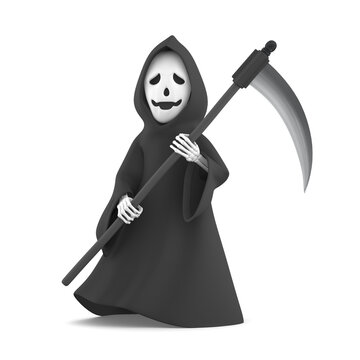 Monster Reaper character, 3D illustration 