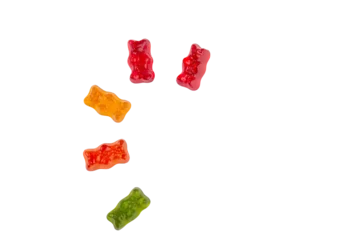 Fototapeten Jelly sweats bears isolated on transparent background © apinya