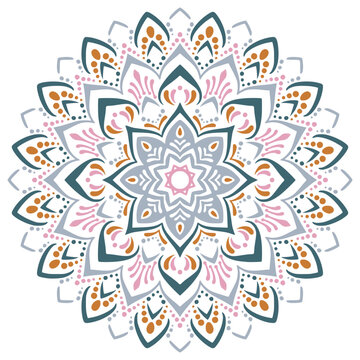 マンダラアート(幾何学模様、花、お洒落)