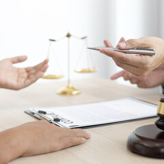 Attorneys or consultants work in the courtroom and negotiate with clients or complainants who want...
