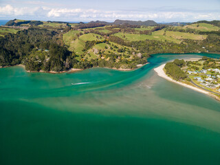Tidal Change In Cooks Beach, Coromandel - New Zealand's North Island