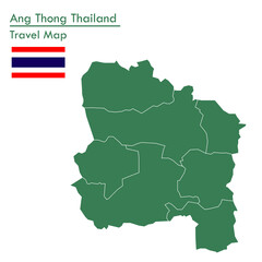 Obraz premium Green Map Ang Thong Province is one of the provinces of Thailand