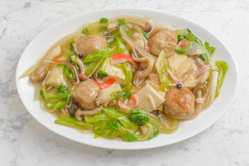 肉団子と豆腐の野菜餡かけ