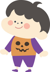 ハロウィンの仮装をした男の子のイラスト素材