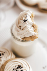 cookies with butter cream nutmeg sweet dessert cafe