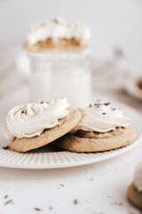 cookies with butter cream nutmeg sweet dessert cafe