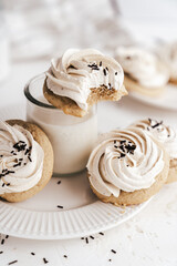 cookies with butter cream nutmeg sweet dessert cafe