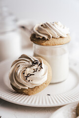cookies with butter cream nutmeg sweet dessert cafe