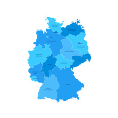 Germany Regions Map with Editable Outline Vector Illustration