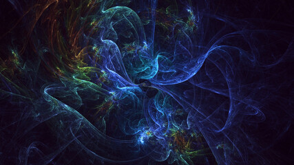 3D rendering abstract colorful fractal light background