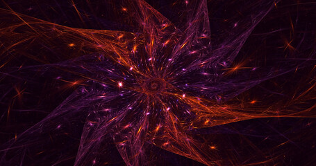 3D rendering abstract colorful fractal light background