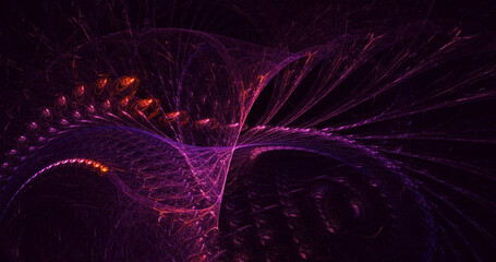 3D rendering abstract valentine red fractal light background