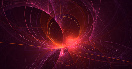 3D rendering abstract valentine red fractal light background