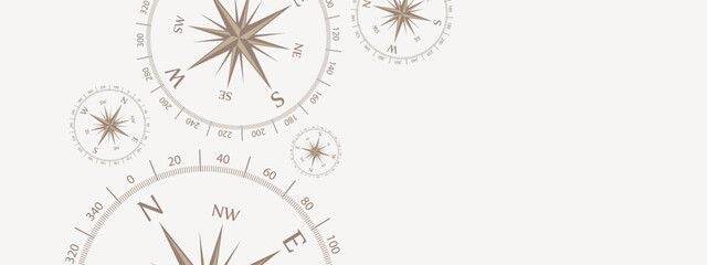 Fototapeta na wymiar compass icon on white background