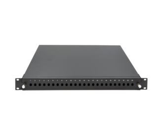 Fiber Optic Patch Panel on isolated white background