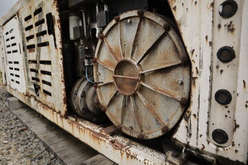 Fototapeta na wymiar Old Coal Pipe Wheel Macro