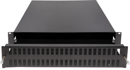 Fiber Optic Patch Panel on isolated white background