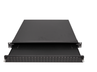 Fiber Optic Patch Panel on isolated white background