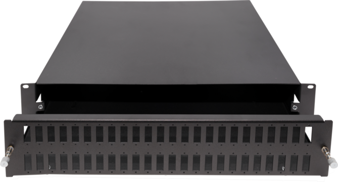 Fiber Optic Patch Panel on isolated white background