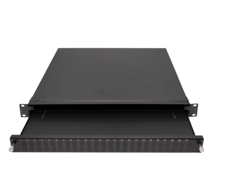 Fiber Optic Patch Panel on isolated white background