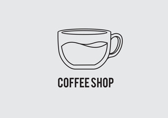 logo coffee shop with flat design style