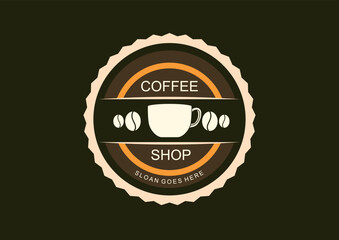 logo coffee shop with flat design style