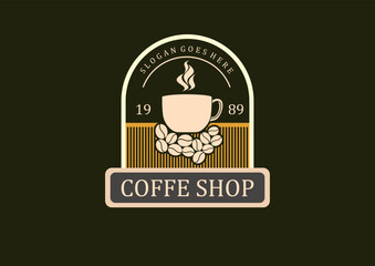 logo coffee shop with flat design style