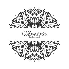 Fototapeta premium Ethnic Mandala Round Ornament Pattern With Text Space