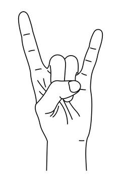 recommend clip art: メロイックサインの手