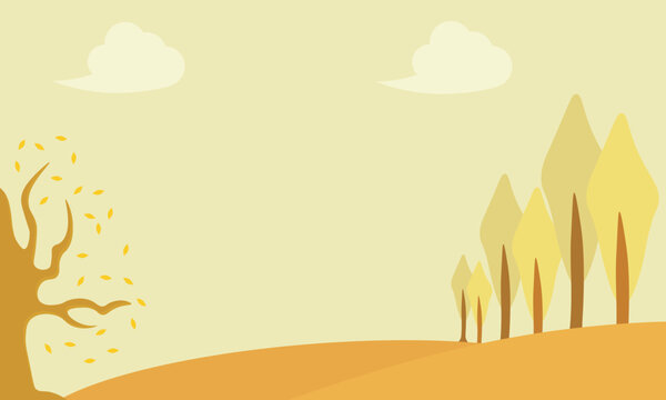 vector design illustration of autumn background, with free space for text