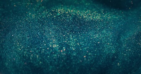 Sparkles splash. Blur particles background. Shimmering water. Defocused blue orange color bokeh glitter burst on dark abstract vertical texture. Shot on RED Cinema camera. - Powered by Adobe