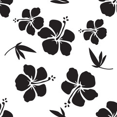 Fototapeta premium Hibiscus seamless pattern, background