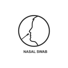 Covid-19 nasal swab test icon.