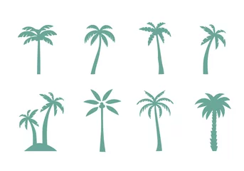 Poster Green palm trees set © viktorijareut