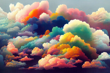 toon clouds. High quality 3d illustration - obrazy, fototapety, plakaty