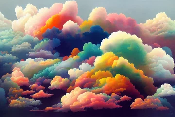 Fotobehang toon clouds. High quality 3d illustration © 2rogan