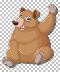 Grizzly bear cartoon character isolated