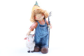 Shepherds - puppets handmade, isolated and with clipping path