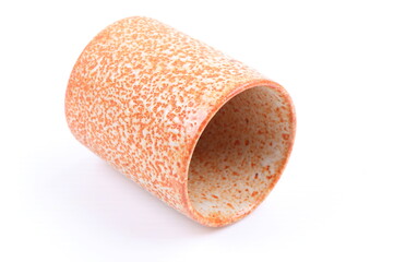 Asian ceramics tea cups on white background