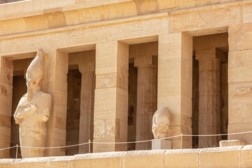 View of Hatshepsut's temple. Mortuary temple of the pharaoh of the Hatshepsut dynasty. Jeser-Jeseru...