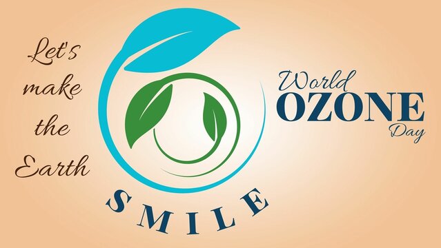 World ozone day concept with idea of earth smiling