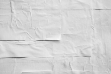 white crumpled and creased paper poster texture background