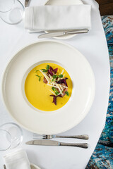 pumpkin cream soup with parmesan